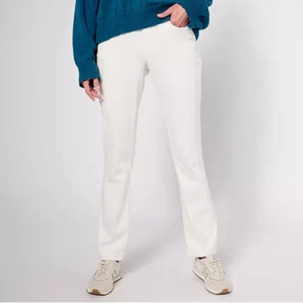 Belle Kim Gravel TripleLuxe Twill Forward Seam Jean-Cream-Tall 20-NEW-A628309